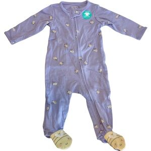 Carter's Baby Bee Print 2-Way Zip Cotton Sleep & Play Pajamas